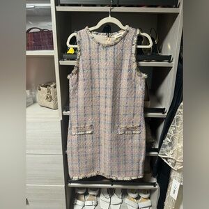 L'AGENCE Pink and Blue Tweed Mini Dress